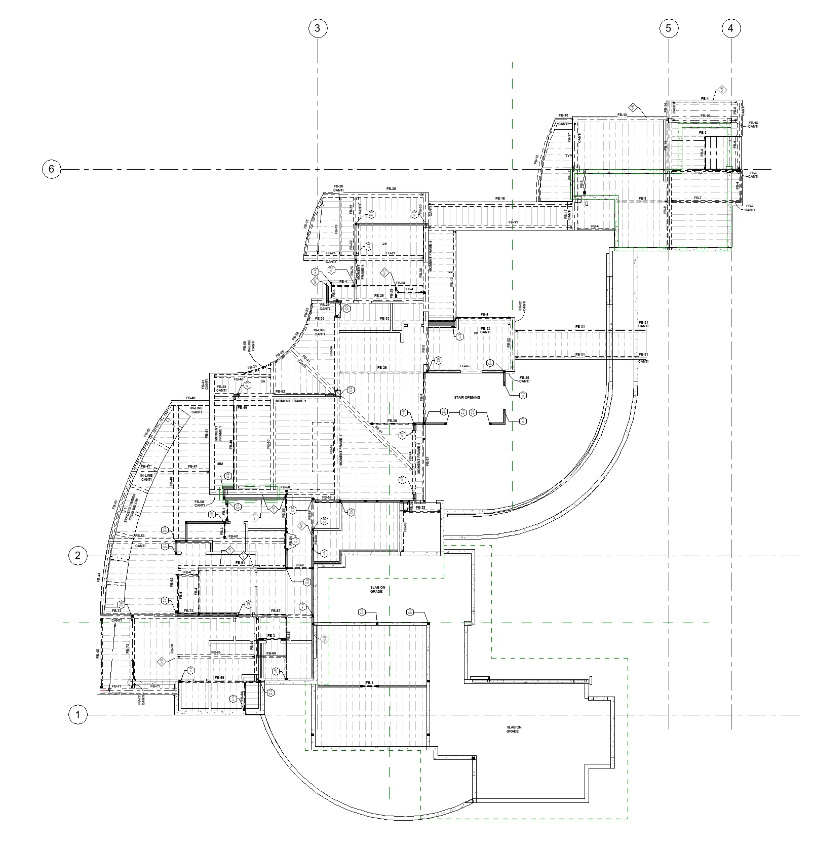 Detailed structural framing and foundation plan